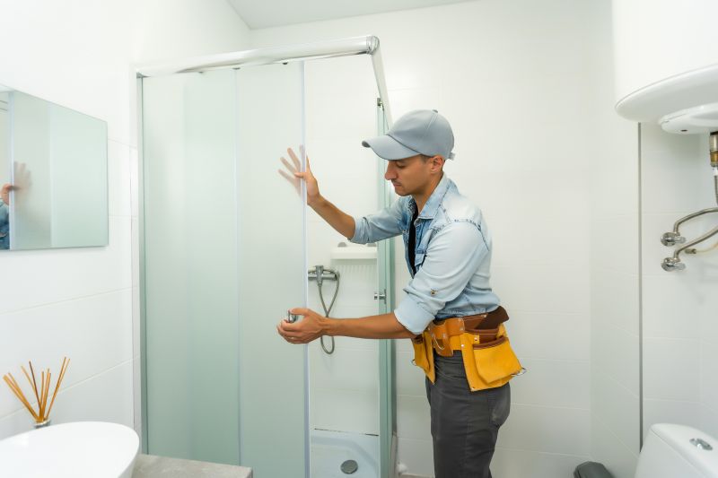 Small Shower with Sliding Doors